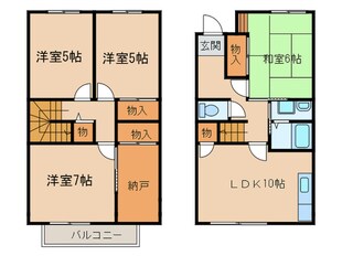 ｸﾞﾘ-ﾝﾀｳﾝ出川の物件間取画像